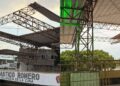 Vendaval desprendió parte del techo y causó daños en la plaza principal de Villanueva