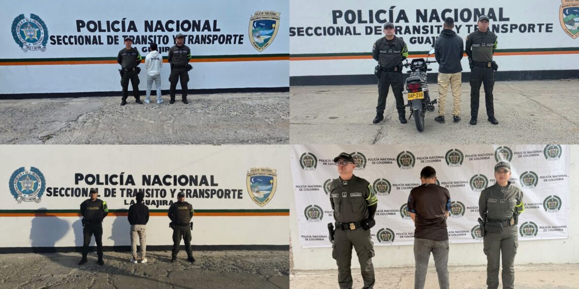 Operativos de la Policía en La Guajira dejan cuatro capturados por hurto, documentos falsos y una motocicleta recuperada