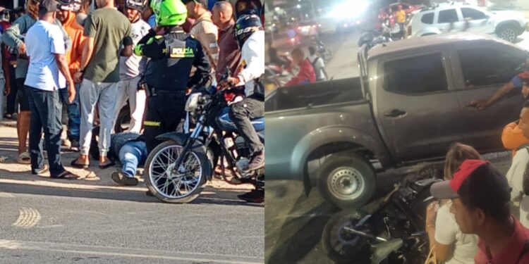 Dos accidentes de tránsito dejan un herido y lesionados leves en hechos aislados en Riohacha