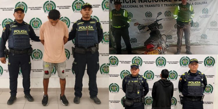 Operativos de la Policía dejan capturas y recuperación de motocicleta en La Guajira