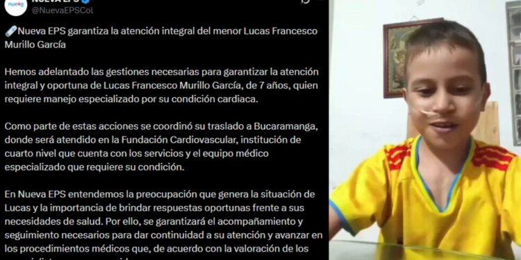 Nueva EPS confirma traslado de menor con cardiopatía a centro especializado de cuarto nivel en Bucaramanga