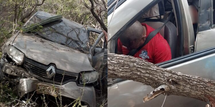 Dos hombres resultaron heridos tras accidente de tránsito en la vía Riohacha–Camarones
