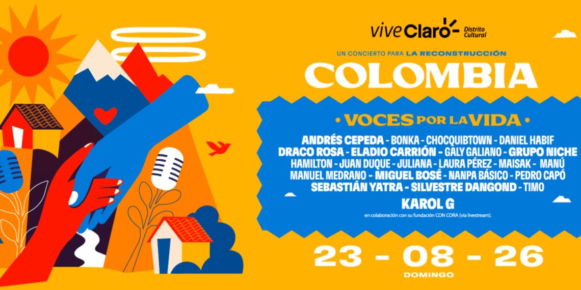 Concierto solidario reunirá a grandes artistas para apoyar a damnificados por terremoto en Colombia
