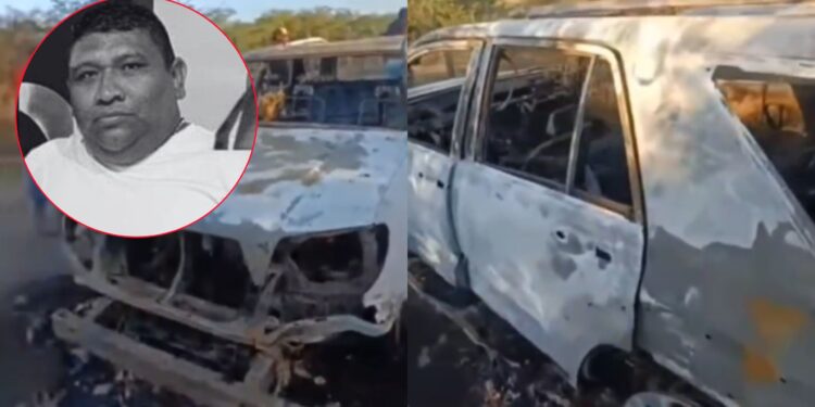 Hallan a hombre sin vida junto a vehículo incinerado en zona rural de Uribia; habría sido sacado de su vivienda