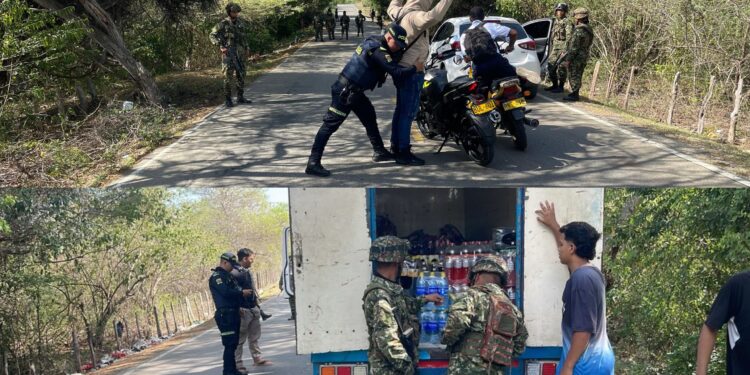 Policía y Ejército Nacional fuerzan acciones de control y vigilancia en vías de La Guajira