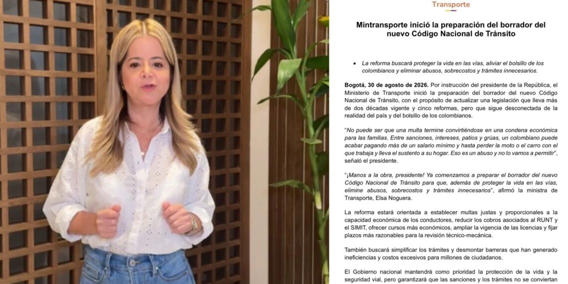 MinTransporte inicia preparación del borrador del nuevo Código Nacional de Tránsito
