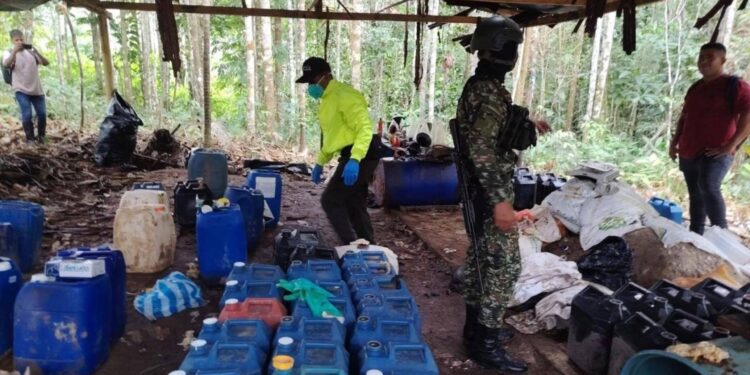 Ejército y Policía hallan complejo cocalero con más de 500 kilos de cocaína en Putumayo