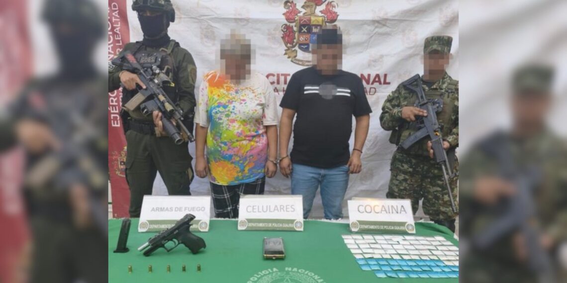 Capturan a dos personas en el barrio Nuevo Horizonte de Riohacha: incautan estupefaciente y arma traumática