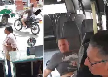 Motociclista chocó contra un autobús y terminó dentro de la unidad en Buga, Valle del Cauca