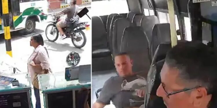 Motociclista chocó contra un autobús y terminó dentro de la unidad en Buga, Valle del Cauca