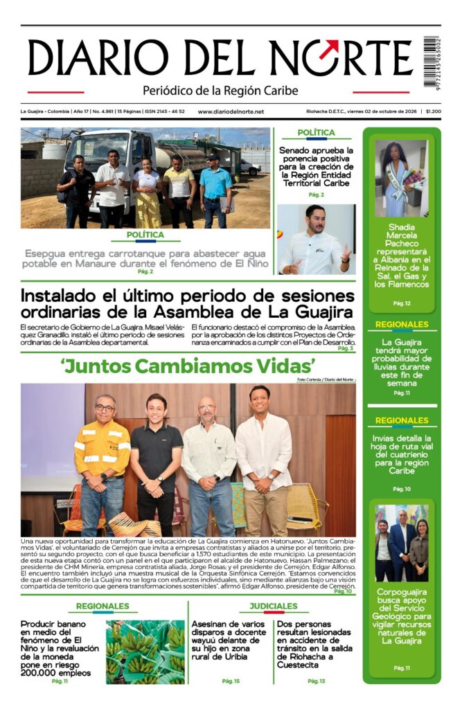 Esta es nuestra edición de hoy viernes 2 de octubre de 2026