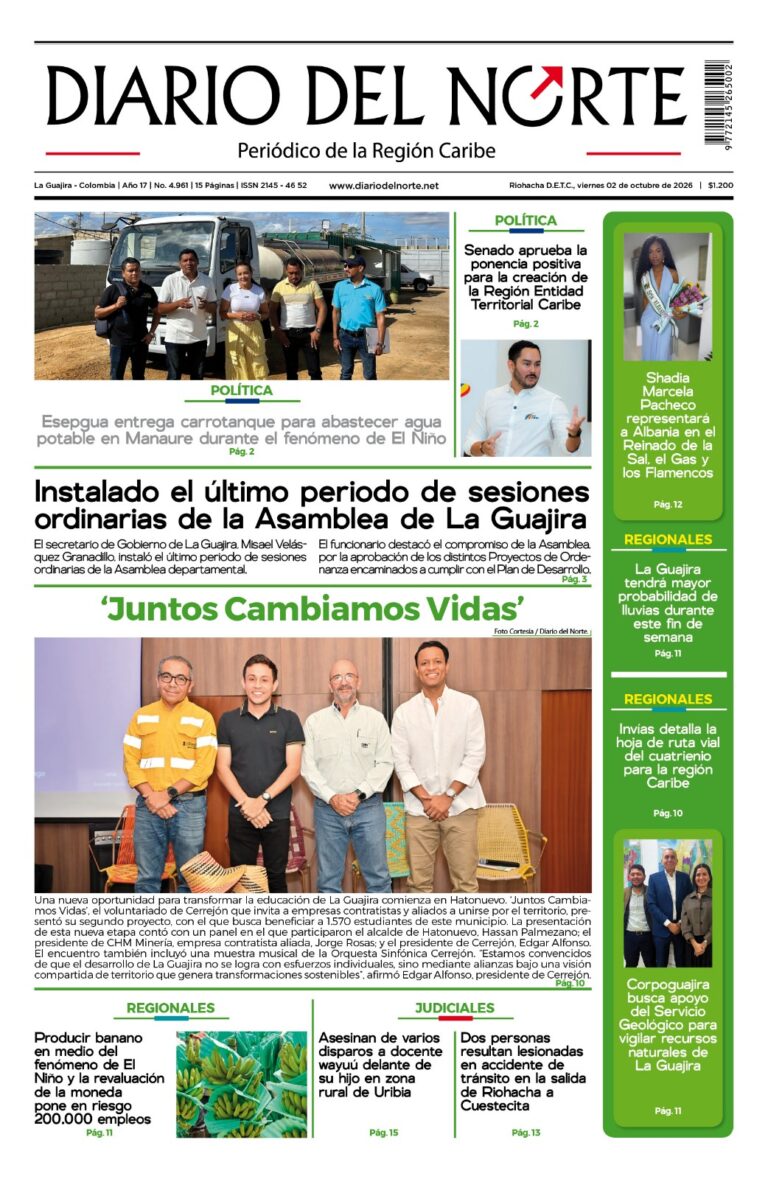 Portada de la edición impresa de hoy