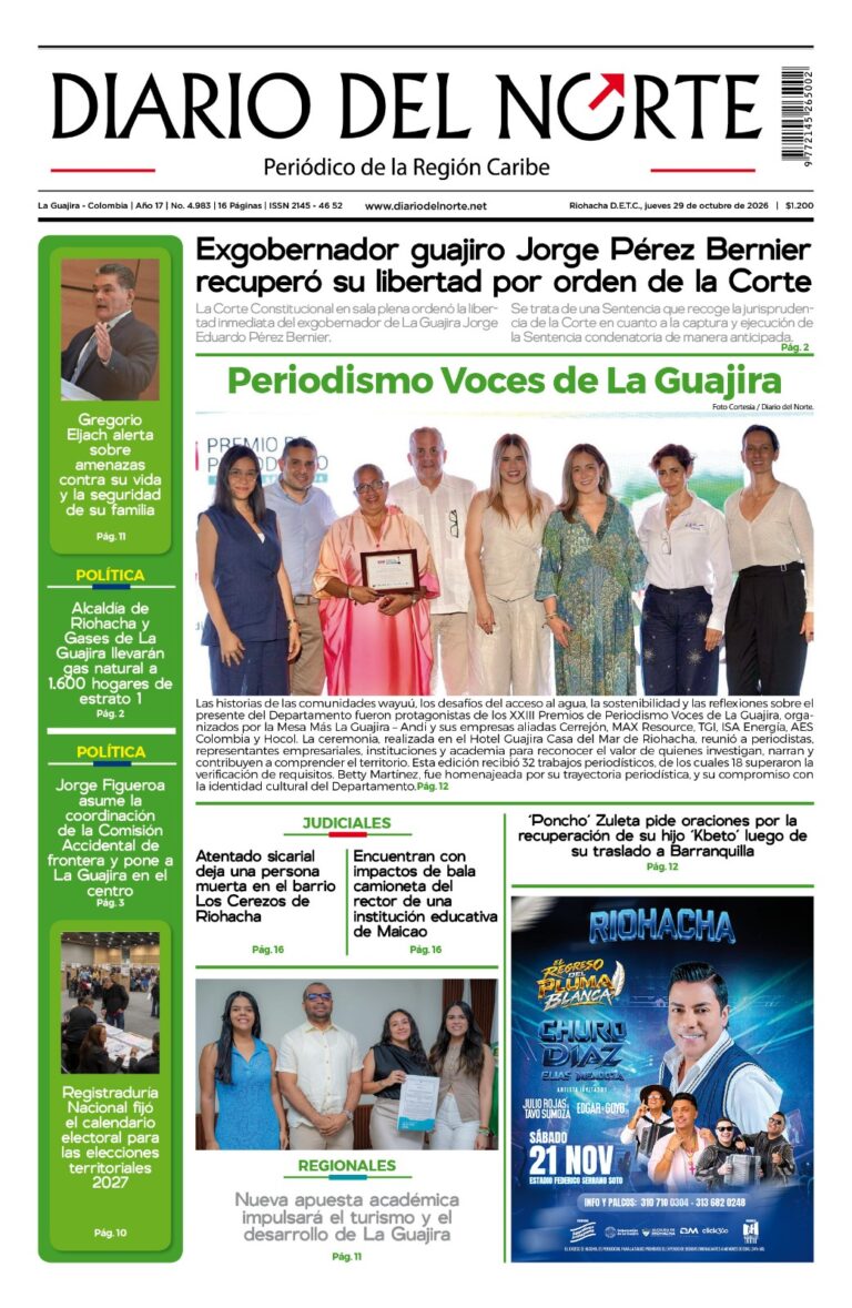 Portada de la edición impresa de hoy